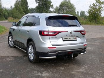 Защита заднего бампера (уголки, d60,3 мм) TCC Renault Koleos 2 (2016-2024)