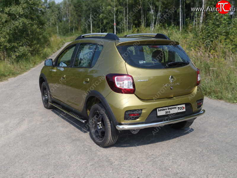 14 999 р. Защита задняя (нержавейка 60,3 мм) ТСС Тюнинг  Renault Sandero Stepway  (B8) (2014-2018) дорестайлинг  с доставкой в г. Москва