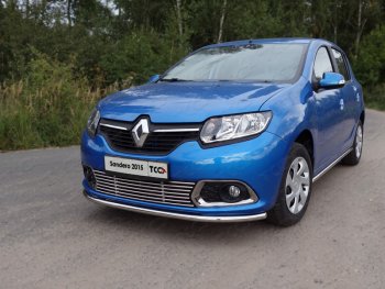 Нижняя декоративная вставка в бампер ТСС Тюнинг Renault Sandero (B8) дорестайлинг (2014-2018) ()