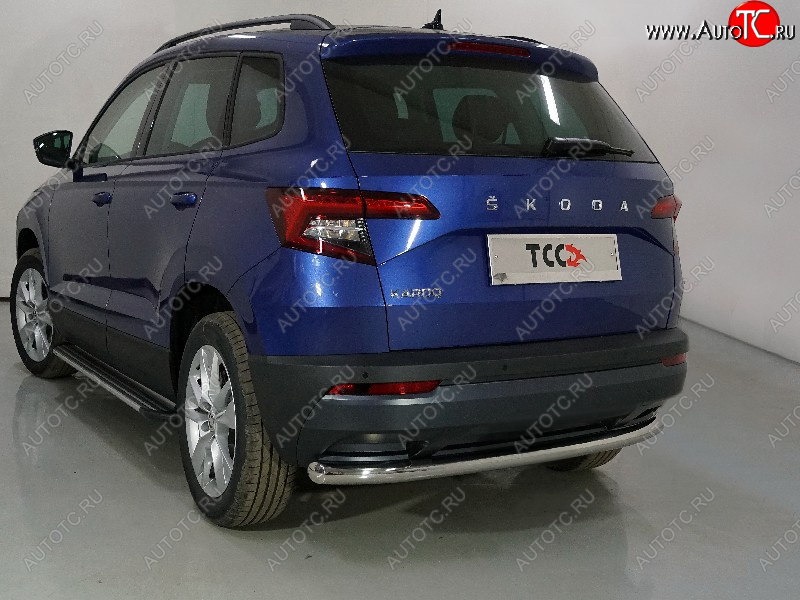 15 549 р. Защита задняя (нержавейка 60,3 мм) ТСС Тюнинг Skoda Karoq NU7 рестайлинг (2020-2024)  с доставкой в г. Москва