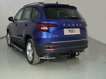 Защита заднего бампера (уголки, d42,4 мм) TCC Skoda Karoq NU7 рестайлинг (2020-2024)