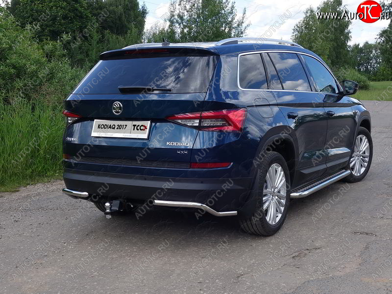 13 999 р. Защита заднего бампера (уголки, d42,4 мм) TCC Skoda Kodiaq NU7 дорестайлинг (2017-2021)  с доставкой в г. Москва