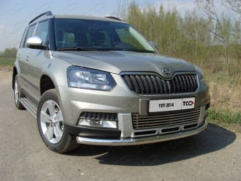 Защита переднего бампера нижняя d60,3 мм ТСС Тюнинг Skoda Yeti (2013-2018)  (нержавейка)