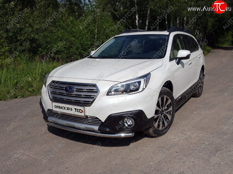 15 549 р. Защита переднего бампера нижняя d50,8 мм ТСС Тюнинг Subaru Outback BS/B15 дорестайлинг универсал (2014-2018) (нержавейка)  с доставкой в г. Москва