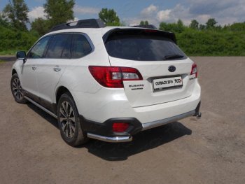 Защита заднего бампера (уголки, d60,3 мм) TCC Subaru Outback BS/B15 рестайлинг универсал (2017-2021)