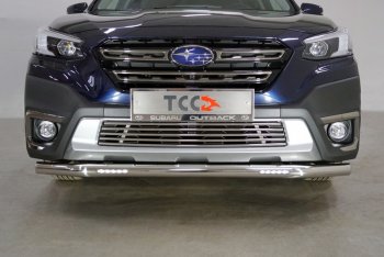 Защита переднего бампера нижняя с ДХО 60,3 мм ТСС Тюнинг Subaru Outback BT универсал (2019-2025) ()