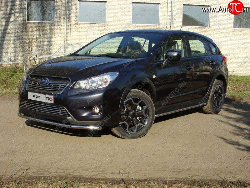 13 999 р. Защита переднего бампера нижняя d42,4 мм ТСС Тюнинг Subaru XV GP/G33 дорестайлинг (2012-2016) (нержавейка)  с доставкой в г. Москва