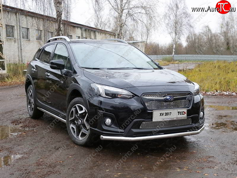 18 699 р. Защита переднего бампера нижняя d60,3 мм ТСС Тюнинг Subaru XV GT/G24 дорестайлинг (2017-2021) (нержавейка)  с доставкой в г. Москва