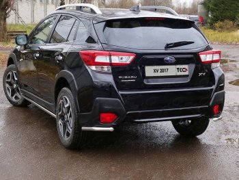 8 799 р. Защита заднего бампера (уголки, d42,4 мм) TCC Subaru XV GT/G24 дорестайлинг (2017-2021)  с доставкой в г. Москва. Увеличить фотографию 1