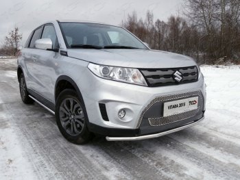 Защита переднего бампера нижняя d42,4 мм ТСС Тюнинг Suzuki Vitara LY дорестайлинг (2015-2019)  (нержавейка)