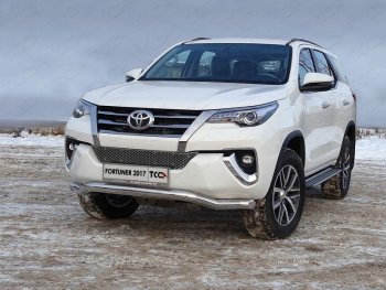 28 599 р. Защита переднего бампера волна d76,1 мм ТСС Тюнинг Toyota Fortuner AN160 дорестайлинг (2015-2020) (нержавейка)  с доставкой в г. Москва. Увеличить фотографию 1