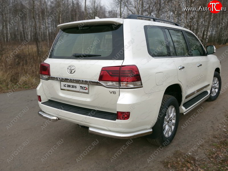 21 799 р. Защита задняя (уголки, нержавейка 76,1 мм) ТСС Тюнинг  Toyota Land Cruiser Prado  J150 (2013-2017) 1-ый рестайлинг  с доставкой в г. Москва