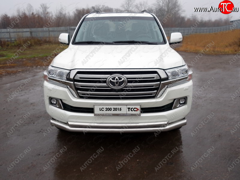 36 999 р. Защита передняя нижняя двойная 76,1*50,8 мм кроме EXECUTIVE Тюнинг  Toyota Land Cruiser  200 (2015-2021) 2-ой рестайлинг (нержавейка)  с доставкой в г. Москва