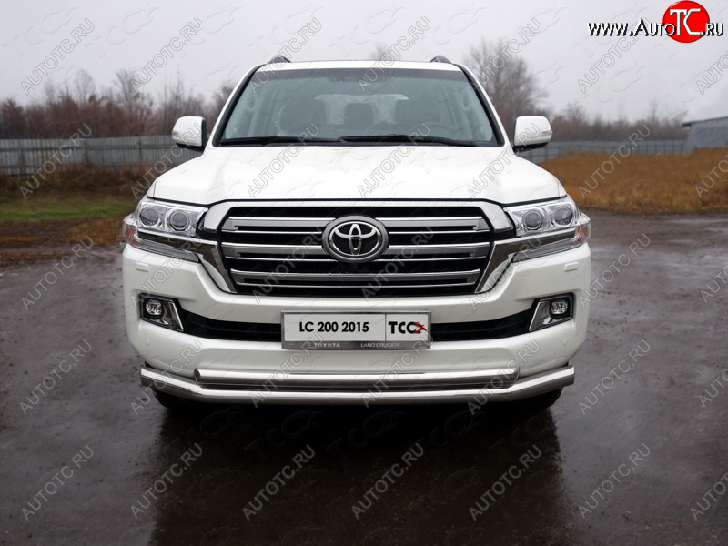 38 949 р. Защита передняя нижняя двойная 76,1*60,3 мм кроме EXECUTIVE Тюнинг  Toyota Land Cruiser  200 (2015-2021) 2-ой рестайлинг (нержавейка)  с доставкой в г. Москва