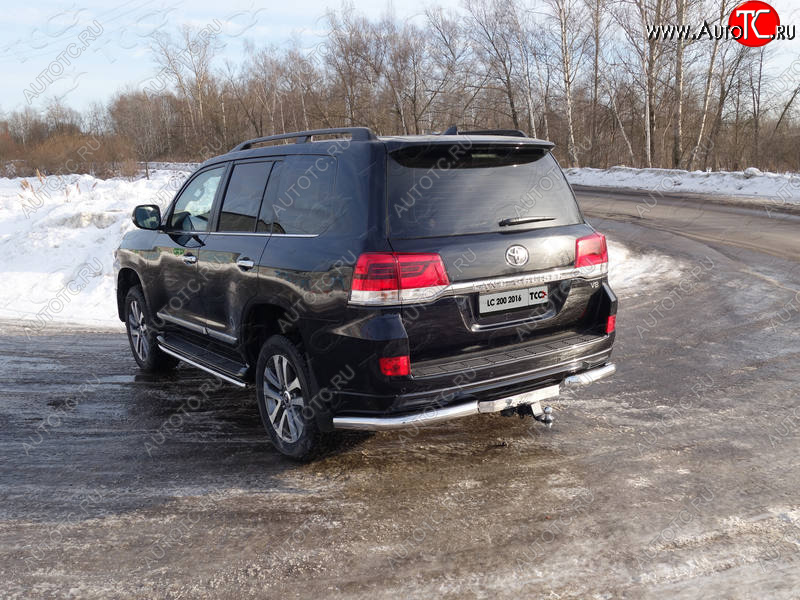 21 799 р. Защита задняя (уголки, нержавейка 76,1 мм) ТСС Тюнинг  Toyota Land Cruiser  200 (2015-2021) 2-ой рестайлинг  с доставкой в г. Москва