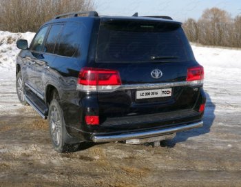 Защита заднего бампера (овальная, d75х42 мм) TCC Toyota (Тойота) Land Cruiser (Лэнд)  200 (2015-2021) 200 2-ой рестайлинг