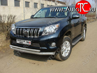 38 949 р. Защита переднего бампера нижняя d76,1*50,8 мм ТСС Тюнинг  Toyota Land Cruiser Prado  J150 (2009-2013) дорестайлинг (нержавейка)  с доставкой в г. Москва