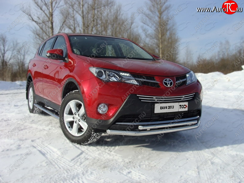 22 999 р. Защита переднего бампера нижняя d60,3*42,4 мм ТСС Тюнинг Toyota RAV4 XA40 5 дв. дорестайлинг (2012-2015) (нержавейка)  с доставкой в г. Москва