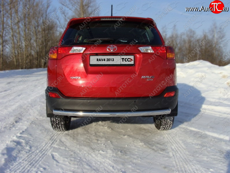 36 999 р. Защита задняя (центральная нержавейка 60,3 мм) ТСС Тюнинг  Toyota RAV4  XA40 (2012-2015) 5 дв. дорестайлинг  с доставкой в г. Москва