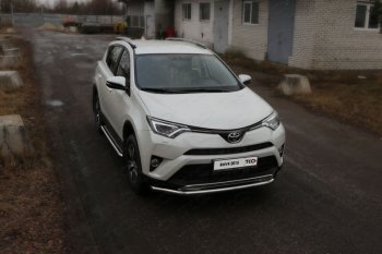 Защита переднего бампера нижняя d60,3 мм ТСС Тюнинг Toyota RAV4 XA40 5 дв. рестайлинг (2015-2019)  (нержавейка)