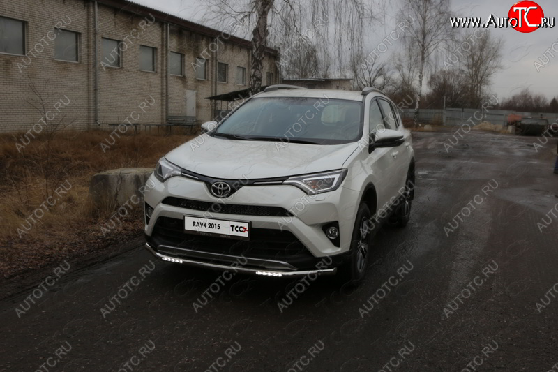 40 649 р. Защита переднего бампера нижняя с ДХО 60,3 мм ТСС Тюнинг Toyota RAV4 XA40 5 дв. рестайлинг (2015-2019) (нержавейка)  с доставкой в г. Москва