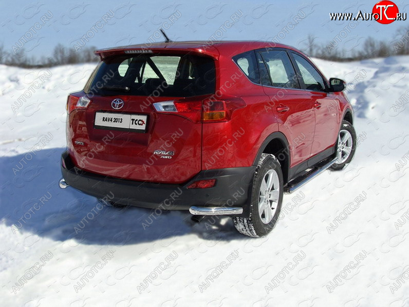 18 699 р. Защита заднего бампера (уголки, d60,3 мм) TCC Toyota RAV4 XA40 5 дв. рестайлинг (2015-2019)  с доставкой в г. Москва