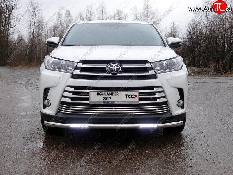 39 999 р. Защита переднего бампера нижняя с ДХО 60,3 мм ТСС Тюнинг Toyota Highlander XU50 рестайлинг (2016-2020) (нержавейка)  с доставкой в г. Москва