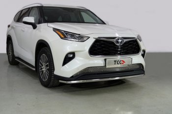 Защита переднего бампера нижняя d42,4 мм ТСС Тюнинг Toyota Highlander XU70 (2020-2024)  (нержавейка)