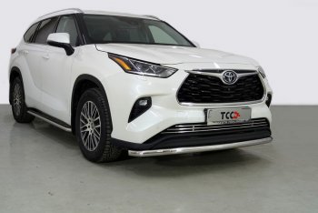 Защита переднего бампера нижняя d60,3 мм ТСС Тюнинг Toyota Highlander XU70 (2020-2024)  (нержавейка)