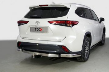 22 949 р. Защита задняя (уголки овальные 75х42 мм) ТСС Тюнинг  Toyota Highlander  XU70 (2020-2024) (уголки овальные)  с доставкой в г. Москва. Увеличить фотографию 1