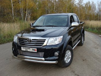 Защита переднего бампера нижняя d76,1*75 мм ТСС Тюнинг Toyota (Тойота) Hilux (Хайлюкс)  AN20,AN30 (2011-2016) AN20,AN30  2-ой рестайлинг  (нержавейка)