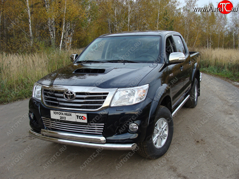 26 699 р. Защита переднего бампера нижняя d76,1*75 мм ТСС Тюнинг Toyota Hilux AN20,AN30  2-ой рестайлинг (2011-2016) (нержавейка)  с доставкой в г. Москва