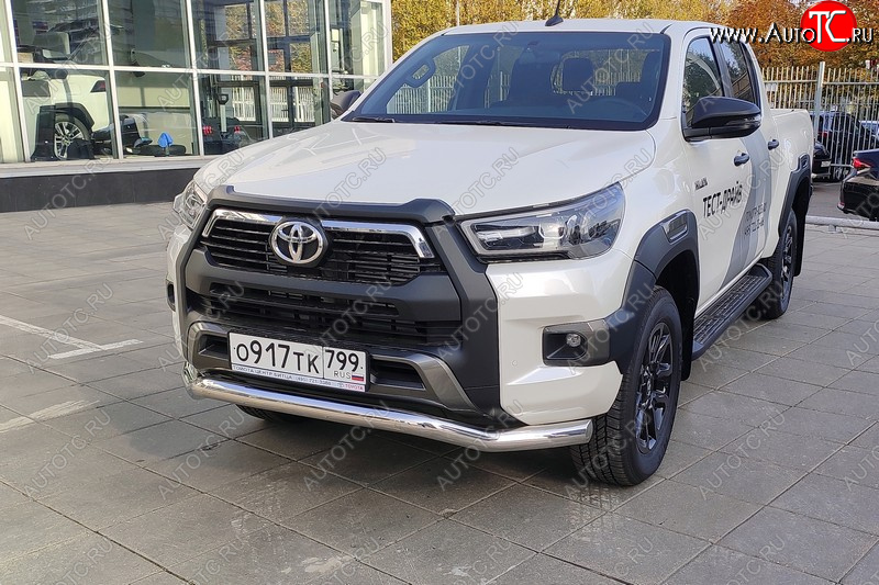 27 999 р. Защита переднего бампера волна d76,1 мм ТСС Тюнинг  Toyota Hilux  AN120 (2020-2025) 2-ой рестайлинг (нержавейка)  с доставкой в г. Москва