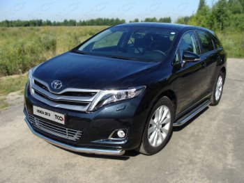 Защита переднего бампера нижняя d60,3 мм ТСС Тюнинг Toyota Venza GV10 рестайлинг (2012-2016)  (нержавейка)