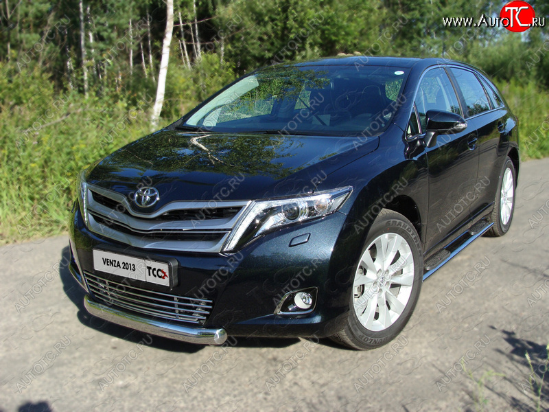 14 999 р. Защита переднего бампера овальная 75х42 мм ТСС тюнинг Toyota Venza GV10 рестайлинг (2012-2016) (нержавейка)  с доставкой в г. Москва