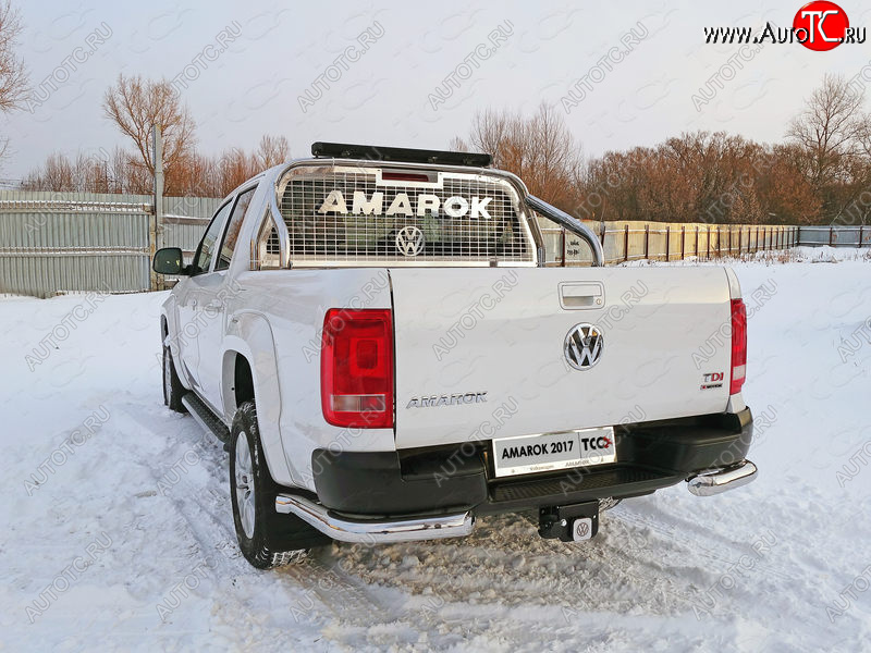 26 699 р. Защита задняя (уголки, нержавейка 76,1 мм) ТСС Тюнинг  Volkswagen Amarok (2016-2022) рестайлинг  с доставкой в г. Москва