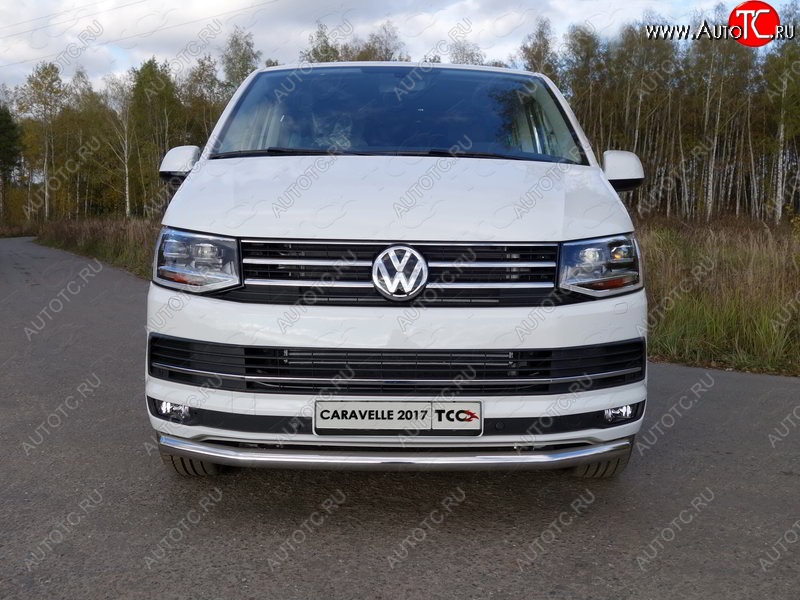 21 799 р. Защита переднего бампера нижняя d60,3 мм ТСС Тюнинг Volkswagen Caravelle T6 дорестайлинг (2015-2019) (нержавейка)  с доставкой в г. Москва