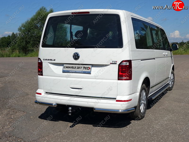 22 999 р. Защита заднего бампера (уголки, d60,3 мм) TCC Volkswagen Caravelle T6 дорестайлинг (2015-2019)  с доставкой в г. Москва