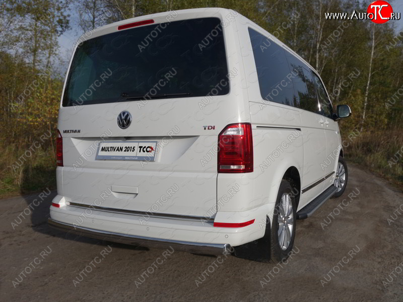 25 499 р. Защита заднего бампера (овальная, d75х42 мм) TCC  Volkswagen Multivan  T6 (2016-2019) дорестайлинг  с доставкой в г. Москва