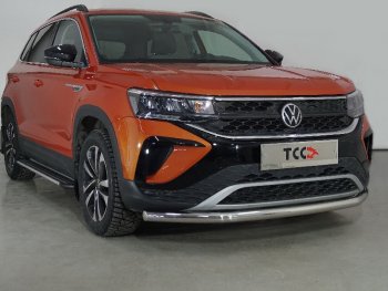 Защита переднего бампера нижняя d60,3 мм ТСС Тюнинг Volkswagen Taos (2020-2022)  (нержавейка)