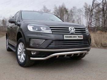 Защита передняя нижняя кенгурин 60,3*42,4 мм ТСС Тюнинг Volkswagen (Волксваген) Touareg (Туарек)  NF (2014-2018) NF рестайлинг ()