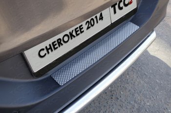 1 199 р. Накладка на задний бампер ТСС Тюнинг  Jeep Cherokee  KL (2014-2017) дорестайлинг (Декоративная)  с доставкой в г. Москва. Увеличить фотографию 1