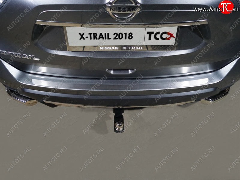 1 869 р. Накладка на задний бампер, ТСС Тюнинг  Nissan X-trail  3 T32 (2017-2022) рестайлинг (Лист шлифованный)  с доставкой в г. Москва