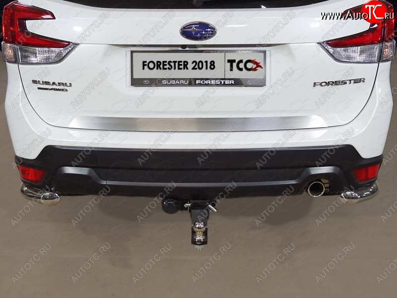 3 099 р. Накладка на заднюю дверь, ТСС Тюнинг  Subaru Forester  SK/S14 (2018-2021) дорестайлинг (Лист шлифованный)  с доставкой в г. Москва