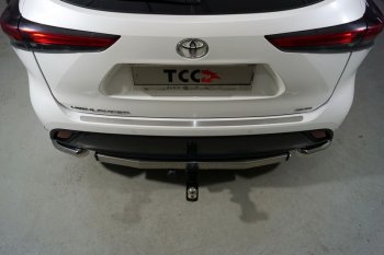 2 569 р. Накладка на задний бампер, ТСС Тюнинг Toyota Highlander XU70 (2020-2024) (Лист шлифованный)  с доставкой в г. Москва. Увеличить фотографию 1