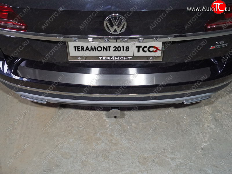 2 999 р. Накладка на задний бампер, ТСС Тюнинг  Volkswagen Teramont  CA1 (2016-2020) дорестайлинг (Лист шлифованный)  с доставкой в г. Москва