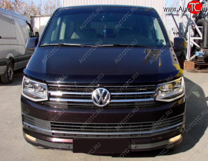 3 199 р. Дефлектор капота SIM Volkswagen Transporter T6 дорестайлинг (2015-2019)  с доставкой в г. Москва