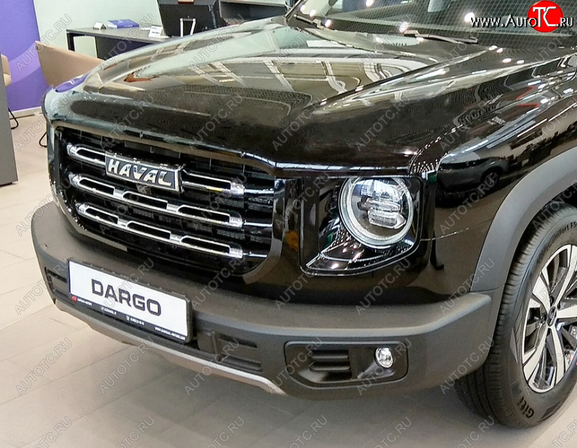 2 879 р. Дефлектор капота SIM Haval Dargo (2022-2024)  с доставкой в г. Москва