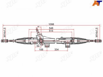 7 299 р. Рейка рулевая электрическая шток D=17.3 LHD SAT Toyota Corolla E120 универсал дорестайлинг (2000-2004)  с доставкой в г. Москва. Увеличить фотографию 2