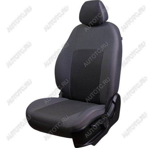 5 349 р. Комплект чехлов для сидений (ЦЗС 2П+1Г Жаккард) ДУБЛИН Lord Autofashion Renault Sandero (BS) (2009-2014) (серый, вставка Сеул серая)  с доставкой в г. Москва